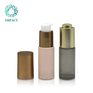 Luxury Pink Matte 15ml 30ml BB Cream Container Empty Glass Lotion Cosmetic Bottle