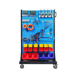 Steel Power Tool Rack Steel Square Hole Perforated Board Single Double Sided Storage Shelf Hook Installation - Product Image 2