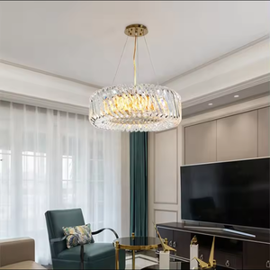 Luminaire Suspendu Moderne Led Or Salon Luxe 6 Lumières Lustre Cristal K9 Éclairage - Product Image 2