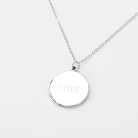 PYD Life personnalisé mode femmes accessoires Sublimation blanc coulissant rond pendentif collier pour les cadeaux de fête des mères