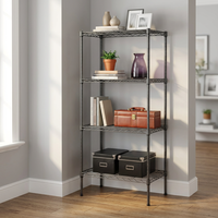 Étagère d'angle en fil métallique à 4 niveaux, largeur 23,6 pouces, hauteur 47 pouces, pour salon