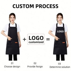 Tablier de serveur/serveuse en toile de coton avec bretelles pour femmes, idéal pour restaurant japonais, café, barista, ou comme tablier de lapin. - Product Image 3