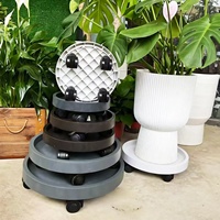 Plateau à plantes rond en plastique personnalisable avec roulettes, grande capacité, chariot mobile pour pot de fleurs, idéal pour jardinières en ciment et jardins domestiques