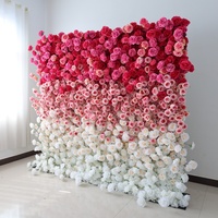 Einfach zu Installierende 3D 5D Künstliche Seiden-Blumenwand Aufrollbare Kulisse für Hochzeitsempfang Heim-Party Hintergrund-Dekoration