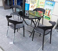 Table et chaises pliantes d'extérieur très vendues, combinaison idéale pour la cour, le jardin, la terrasse, le café, le balcon, chaise de loisirs en plastique