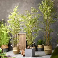 Hekwerk Planten Plastic Lucky Boom Kunstmatige Bamboe Bijna Natuurlijke Voor Indoor Screen Decor 4-7ft Bruiloft Elke Gelegenheid Echt Hout