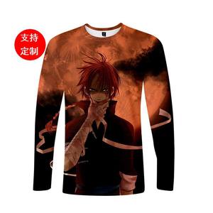 Camiseta de Manga Larga con Estampado 3D de Anime Silver Soul, Corte Regular para Hombre, Tejido de Poliéster, Ropa de Otoño - Product Image 1