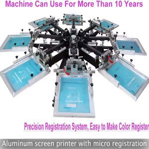 Máquina de Serigrafía Rotativa para Camisetas, Conjunto Completo de 8 Colores y 8 Estaciones, Manual, para Impresión Textil - Product Image 3