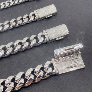 Joias finas de hip hop em prata 925 VVS Moissanite colar de corrente cubana para homens pulseira de aço inoxidável para mulheres - Product Image 6