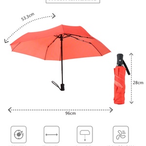 ร่มกันลมพับ 3 ตอน คุณภาพสูง ขายส่งจากโรงงาน ขนาด 21 นิ้ว เส้นผ่านศูนย์กลาง 100 ซม. โครงเหล็ก เปิด-ปิดอัตโนมัติ สำหรับการเดินทาง - Product Image 2