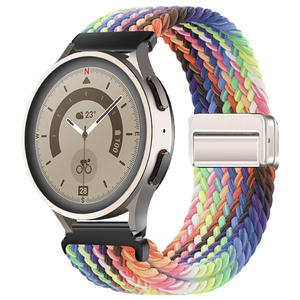 Bracelet de montre en nylon tressé 18 mm 20 mm 22 mm avec fermoir magnétique, boucle sport pour montre intelligente Samsung Huawei - Product Image 1