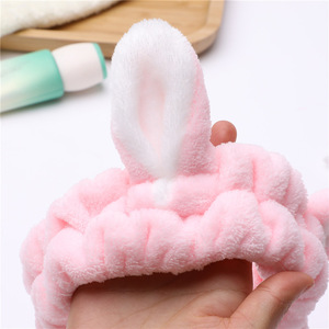 Nueva diadema con orejas de conejo estilo coreano, diadema para lavarse la cara, diadema para maquillaje, diadema para mascarilla facial, diadema ancha para el cabello - Product Image 4