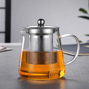 Set da Tè <span class=keywords><strong>con</strong></span> Teiera in Vetro Borosilicato Resistente al Calore, Design Classico, Fatto a Mano, <span class=keywords><strong>con</strong></span> <span class=keywords><strong>Infusore</strong></span> - Product Image 5