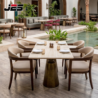 Set Meja dan Kursi Lounge Luar Ruangan Modern dari Marmer untuk Proyek Perhotelan, Furnitur Restoran Komersial Kustom J2S