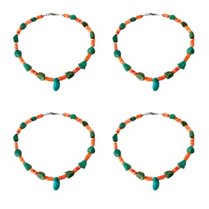 สร้อยคอเงินแท้ 925 ประดับด้วยเทอร์ควอยซ์ธรรมชาติ <span class=keywords><strong>100</strong></span>% และหยกทรงแหลม - Product Image 5