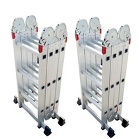 Échelle télescopique pliable Maidean à grande charnière, en alliage d'aluminium léger et durable, capacité de charge de 150 kg, 4 marches, verrouillage manuel, design moderne