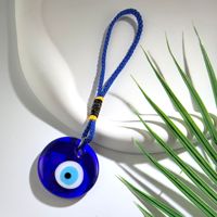 Lanière porte-bonheur ethnique turque tendance avec grand œil bleu turc (40MM 30MM) – Ornement suspendu pour décoration murale et sac