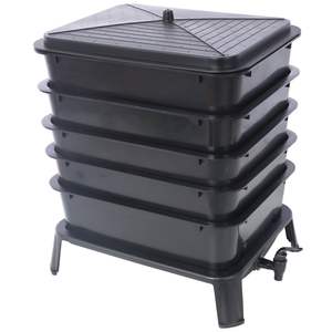Kit de Compostaje de Gusanos de 50L, Plástico, para Reciclaje de Residuos de Cocina, Ecológico, Incluye Caja - Product Image 1
