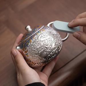 Высококачественный китайский стиль, Национальный прилив, серебряный кунг-фу, чай для здоровья, керамический чайник, 1-2 л, подарок на церемонию открытия, День учителя - Product Image 3