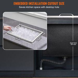 Refroidisseur de glace commercial en acier inoxydable de 40 pintes coffre à glace 22 "L X 17" W X 12 "H bouchon de vidange de tuyau de vidange barre de glace de cuisine extérieure pour - Product Image 6