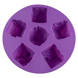 6-House-Shaped Silicone Cake Mold Purple Christmas Baking Tool DIY Chocolate Mousse Mold - Product Image 3