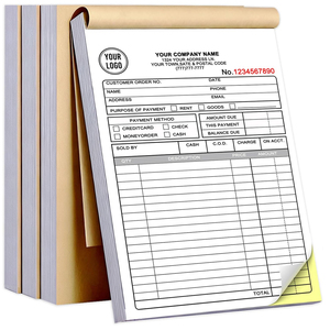 Carnets autocopiants NCR sur mesure <span class=keywords><strong>de</strong></span> toutes tailles, cartes <span class=keywords><strong>de</strong></span> menu, bons <span class=keywords><strong>de</strong></span> <span class=keywords><strong>livraison</strong></span>, registres, factures et reçus en gros - Product Image 1