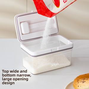 מיכלי אחסון אטומים מפלסטיק שקוף עם מכסה למטבח, למזווה, לסוכר, לקפה, לתה, עם לוגו מותאם אישית של ANYA - Product Image 4