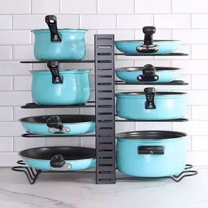 Choice Fun Housewares Kitchen Storage Holders Organization Stuff Counter Cabinet Pot Pan Rack Adjustable Pot Lid Holder