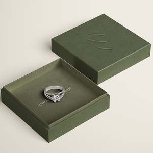 กล่องบรรจุภัณฑ์กระดาษฟอยล์สีทองพิมพ์ลายเองหรูหราสำหรับสร้อยข้อมือสร้อยคอ - Product Image 2