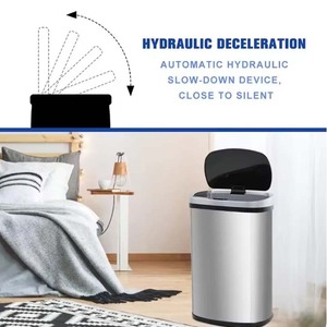 <span class=keywords><strong>Cubo</strong></span> <span class=keywords><strong>de</strong></span> <span class=keywords><strong>basura</strong></span> <span class=keywords><strong>de</strong></span> acero inoxidable <span class=keywords><strong>de</strong></span> 13 galones y <span class=keywords><strong>50</strong></span> <span class=keywords><strong>litros</strong></span>, tapa <span class=keywords><strong>de</strong></span> alta capacidad sin contacto automático, para uso en interiores, para cocina, dormitorio, hogar y oficina - Product Image 3