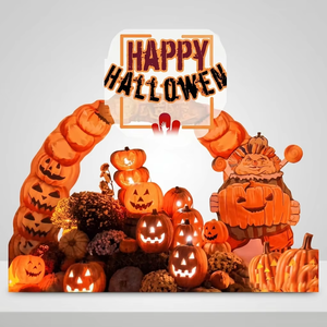 Citrouille en plastique JD pour <span class=keywords><strong>Halloween</strong></span>, <span class=keywords><strong>Jack</strong></span>-<span class=keywords><strong>O</strong></span>-<span class=keywords><strong>Lantern</strong></span> évidée, avec lumière LED à piles, pour décoration intérieure/extérieure, allée, jardin, table - Product Image 2