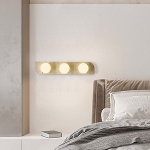 Lámpara de Pared de Travertino Amarillo de Estilo Retro Wabi-sabi, Creativa para Escaleras, Dormitorio, Cabecera, Pasillo - Product Image 4