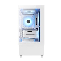 JNP-B40 Matx Game Case White ARGB Mid Tower PC Gamer with Steel Side Panel Window and Type-C I/O Ports