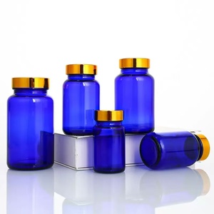 ขวดบลูกลาสเปล่าพร้อมฝาเกลียวสำหรับบรรจุอาหารและยาแคปซูล75/100/120/150/200/250/300/400/500มล. - Product Image 4