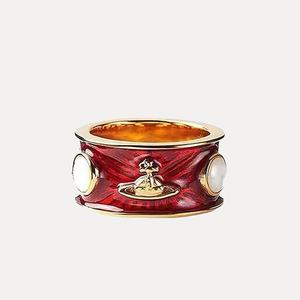 เซโกะ ควีน มัเธอร์ ไวท์ ฟริทิลลาเรีย ไวด์ แซทเทิร์น มิดเดิล คิง เอ็นเมล เกลซ แพนค์ เทรนดี้ เงินแท้ 925 ชุบทอง ประดับพลอย สำหรับคู่รัก - Product Image 5