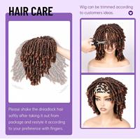 Perruque Courte Bouclée Synthétique Naturelle Style Dreadlocks Africaines, Coupe Bob Torsadée, Bonnet Ajustable Sans Lacet, Vente en Gros