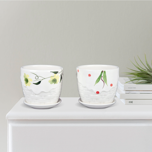 Ensemble de 3 pots de fleurs en céramique Sin wings Sunflower, 4+5+6 pouces, pour plantes d'intérieur - Product Image 1