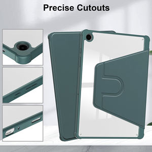 Étui <span class=keywords><strong>de</strong></span> protection pour tablette rotatif à 360 degrés en cuir PU fin et acrylique, avec fonction <span class=keywords><strong>de</strong></span> réveil/veille automatique et support pour stylet, compatible avec <span class=keywords><strong>iPad</strong></span>/SAMSUNG/Redmi/Infinix - Product Image 4