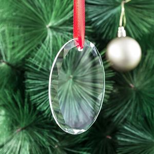 Adornos Navideños de Cristal Grabados con Láser Personalizados, Venta al por Mayor de Fábrica, Adornos de Cristal en Blanco para Árboles de Navidad - Product Image 4