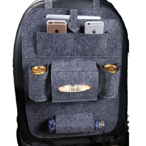 Car <b>Seat</b> Back Organizer Felt Hanging Bag 8-11 Pockets Clip On Type <b>Storage</b> For Vehicle Interior - Product Image 4