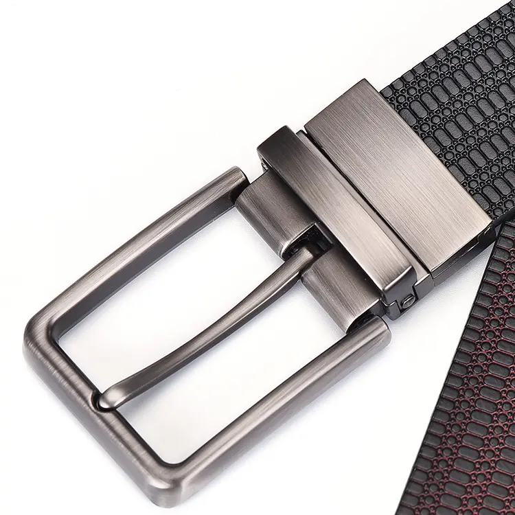 2022 Popular Genuine Leather Belts For Men Split Leather Alloy Pin Buckles Belt Black