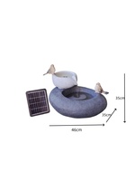 Fontaine d'eau solaire en résine de forme bol, design moderne et élégant, avec oiseaux, pour la décoration de jardin extérieur