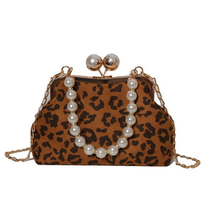 Nouvelle Collection Automne 2025 : Sac Coquille Tendance Imprimé Léopard avec Chaîne – Sac à Main Minimaliste pour Femme, Sac à Bandoulière et Sac Croisé - Product Image 3