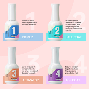 Kit d'activateurs et liquides pour poudre à ongles : Base, activateur et finition pour poudre à ongles - Product Image 3