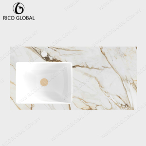 Lavabo de una Pieza de Porcelana de Lujo Moderno con Diseño Integrado - Product Image 6