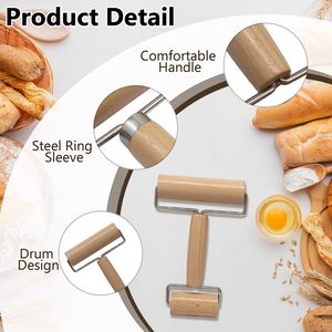 Petit Rouleau à Pâtisserie en Bois à Double Tête Antiadhésif pour Pizza et Pâtisserie, Idéal pour la Cuisine Domestique et la Cuisson des Enfants - Product Image 4