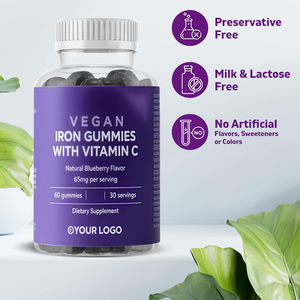 Suplemento natural liposomal de glicinato tónico de sangre vegano de primera calidad, calcio, zinc, selenio, vitamina C, gomitas de hierro para la salud de las mujeres - Product Image 4