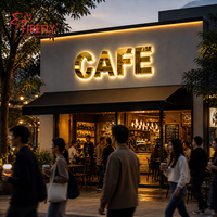 Letras de Canal con Halo Dorado Personalizadas, Espejo Electrochapado, Letrero LED 3D, Letrero Luminoso para Exteriores Resistente al Agua, Letrero para Fachada de Tienda