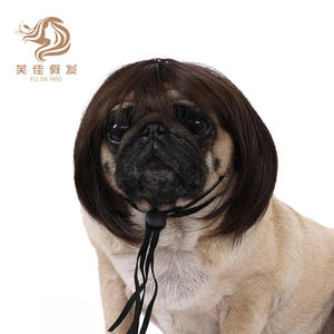 Fujia Funny TikTok Viral Safe Cosplay personalizado Fotografía de mascotas Accesorios <span class=keywords><strong>para</strong></span> el cabello de mascotas Peluca de poliéster <span class=keywords><strong>para</strong></span> gatos y <span class=keywords><strong>perros</strong></span> - Product Image 3