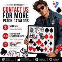 Lot de patchs brodés thermocollants et à coudre pour casino, cartes à jouer, poker, as, dés, cœurs, piques, clubs, diamants